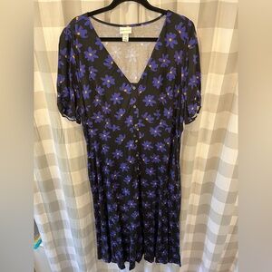 Ava & Viv Black and Blue Floral Maxi Dress